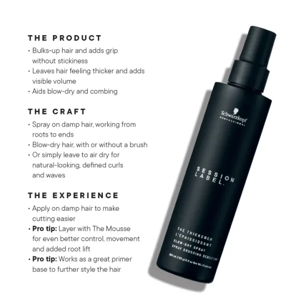 Schwarzkopf Professional Session Label The Thickener Styling 200ml (New Launch) 1 Ratings - Image 3