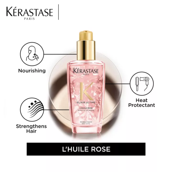 Kérastase Elixir Ultime Rose Hair Oil for Colored Hair 100ml - Image 3