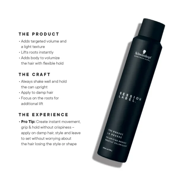 Schwarzkopf Professional Session Label The Mousse Styling 200ml (New Launch) - Image 3