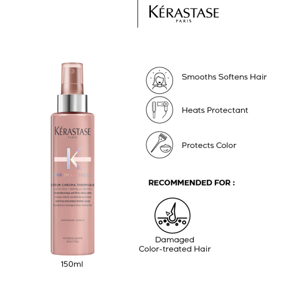 Kerastase Chroma Absolu Serum Chroma Thermique Heat Protectant Serum For Color Protection and Heat Protect (150ml)