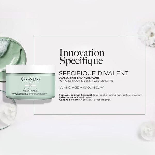 Kerastase Oily Scalp Ritual: Specifique Bain Divalent Shampoo 250ml &Masque Rehydratant &Argile Purifying Cleansing Clay - Image 4