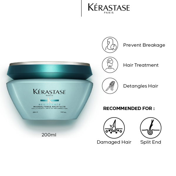 Kerastase Resistance Masque Force Architecte Hair Mask For Damaged & Overprocessed Hair (200ml)