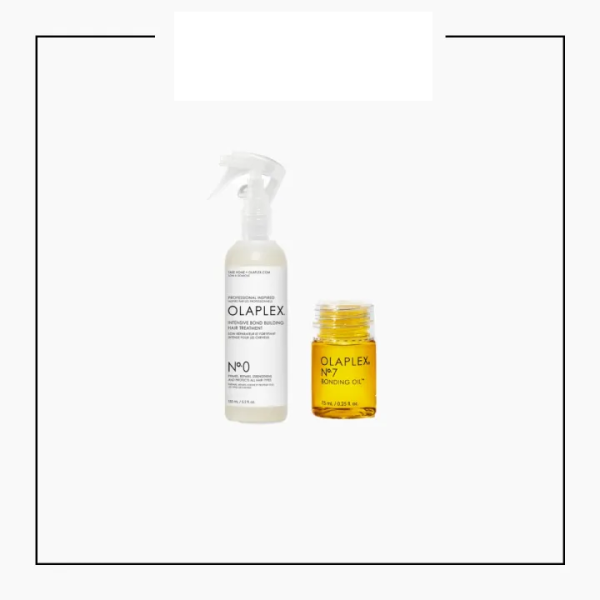 OLAPLEX No.0 Intensive Bond Builder For Damaged Hair 155 ml and OLAPLEX No.7 Bonding Oil For Damaged Hair 30 ml